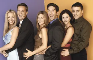Lisa Kudrow, Matthew Perry, Jennifer Aniston, David Schwimmer, Courteney Cox and Matt LeBlanc in an early promotional photo for Friends. (NBC)