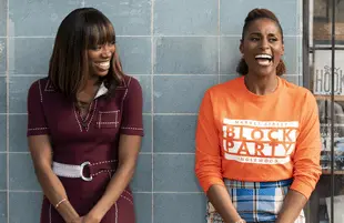 Yvonne Orji and Issa Rae in Insecure. (HBO)