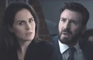 Michelle Dockery and Chris Evans in Defending Jacob. (Photo: Apple TV+)