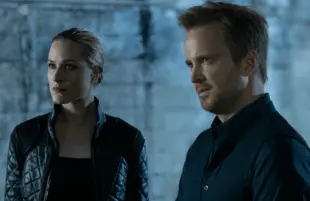 Evan Rachel Wood and Aaron Paul in Westworld. (HBO)