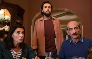Hiam Abbass, Ramy Youssef, and Amr Waked in Ramy. (Hulu)