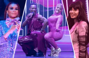 From left to right: Leiomy Maldonado, Dashaun Wesley and Megan Thee Stallion, and Jameela Jamil in Legendary. (HBO Max)