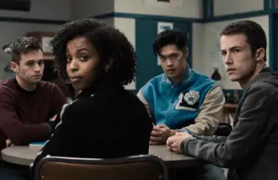 Brandon Flynn, Grace Saif, Ross Butler, Dylan Minnette in 13 Reasons Why. (Netflix)