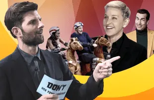 Don't and its host Adam Scott join a growing wave of primetime TV game shows that includes Game On!, Ellen's Game of Games and Holey Moley. (Photos: ABC/CBS/NBC) 