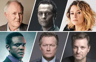 John Lithgow, Matthew Rhys,  Tatiana Maslany, Chris Chalk, Robert Patrick and Shea Whigham are among the many familiar faces starring in Perry Mason. (HBO)