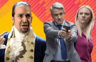 Lin-Manuel Mirada in Hamilton, Dermot Mulroney and  Esmé Creed Miles in Hanna. (Photos: Disney+, Amazon)