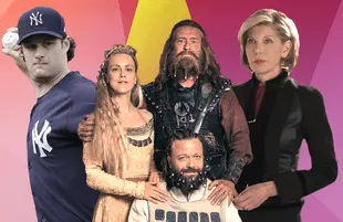 Yankees pitcher Gerrit Cole and the casts of Norsemen & The Good Fight. 