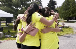 NXIVM members in better times: a screenshot from The Vow. (Courtesy of HBO)