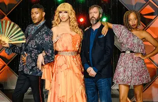 Canada's Drag Race judges Jeffrey Bowyer-Chapman, Brooke Lynn Hytes and Stacey McKenzie with guest judge Tom Green. (Photo: Crave/WoW)