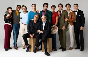The cast of The Boys in the Band with director Joe Mantello and playwright Mart Crowley. (Photo: Brian Bowen Smith/Netflix)