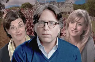 From left to right: Nancy Salzman, Keith Raniere and Allison Mack in The Vow. (Photos: HBO)