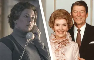 Olivia Colman in The Crown, Nancy and Ronald Reagan in The Reagans. (Photos: Netflix/Showtime)