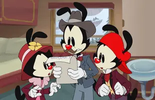 They’re back! The Warner brothers, Yakko and Wakko, and the Warner sister Dot return in Hulu's Animaniacs. (Photo:  Amblin Television/Warner Bros. Animation)