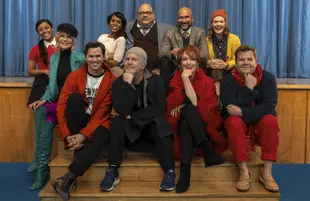 Ariana Debose, Nicole Kidman, Kerry Washington, Kevin Chamberlin, Keegan-Michael Key, Jo Ellen Pellman, James Corden, Meryl Streep, Ryan Murphy, and Andrew Rannells. (Photo: Melinda Sue Gordon/Netflix)