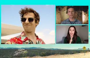 A screenshot from Hulu's recently released Palm Springs "commentary cut." (Hulu)