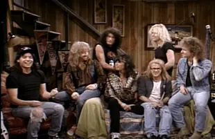 Aerosmith, Mike Myers and Dana Carvey on "Wayne's World" on Saturday Night Live (NBC)