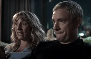 Daisy Haggard and Martin Freeman in Breeders (FX)
