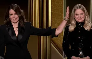Tina Fey and Amy Poehler at The Golden Globe Awards (NBC)