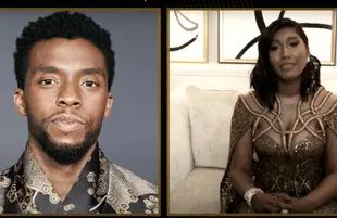 Taylor Simone Ledward, Chadwick Boseman of The Golden Globe Awards (NBC)