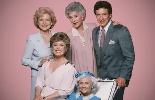 Betty White, Rue McClanahan, Bea Arthur, Charles Levin and Estelle Getty in The Golden Girls. (NBC)