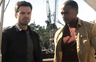 Sebastian Stan and Anthony Mackie in The Falcon and the Winter Soldier (Disney+)