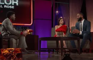 Emmanuel Acho, Rachael Kirkconnell, Matt James in The Bachelor (ABC)