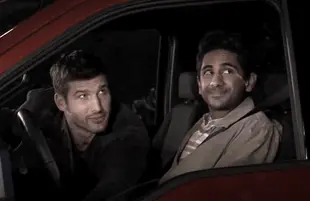 Parker Young and Adhir Kalyan in The United States of Al (CBS)