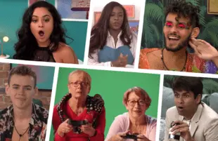 Around the world with The Circle: Sammie (US), Brooke (UK), Dumaresq (Brazil), Woody (UK), Monique and Jo (France) and Shubham (US). (Photos: Netflix)