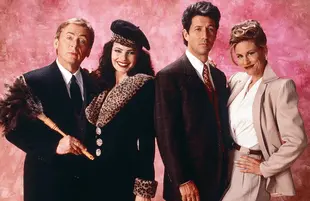Daniel Davis, Fran Drescher, Charles Shaughnessy and Lauren Lane in The Nanny. (Photo: CBS)