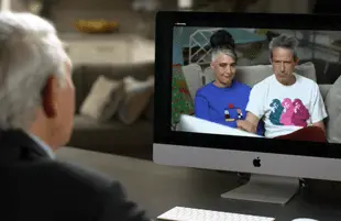 Dan Rather with Kathleen Hanna and Adam "AdRock" Horovitz
