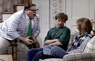 Chris Farley, David Spade, Christina Applegate on Saturday Night Live (NBC)