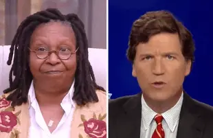 Whoopi Goldberg on The View; Tucker Carlson on Fox News (ABC/Fox News)