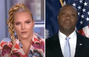Meghan McCain discussed Tim Scott's GOP response to Biden's address Thursday on The View (ABC)