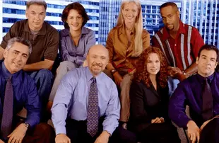 Mark Harmon, Carla Gugino, Lauren Holly, Rocky Carroll, Adam Arkin, Hector Elizondo, Barbara Hershey, and Mandy Patinkin in Chicago Hope (CBS)