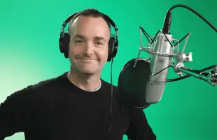 Will Forte at a voice recording session for Scoob!. (Eric Charbonneau/Warner Bros. Pictures)