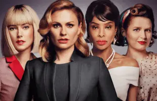 Lydia Wilson, Anna Paquin, Sophie Okonedo and Rebecca Benson in Flack (Amazon)