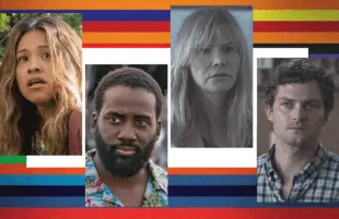 From left to right: Gina Rodriguez, Shamier Anderson, Jennifer Jason Leigh and Finn Jones in Awake. (Netflix)