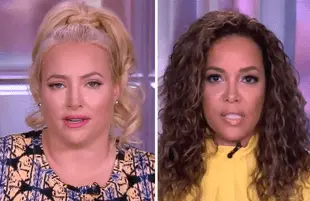 Even in a pre-taped episode, Meghan and Sunny clashed over AOC on The View. (Photos: ABC)
