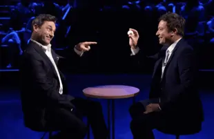 Jimmy Fallon plays "Egg Russian Roulette" with guest Jon Hamm on a recent episode of The Tonight Show. (Photo: Andrew Lipovsky/NBC)