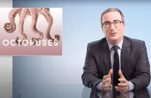 John Oliver is all-in on the humble octopus. (Photo: HBO)