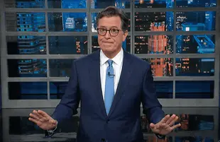 Stephen Colbert delivers a Late Show monologue. (Photo: CBS)