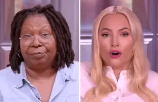 Whoopi was not interested in Meghan's "vaccine passport" complaints today on The View. (Photos: ABC)