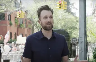 Jordan Klepper at an anti-vax mandate protest (Photo: Comedy Central)