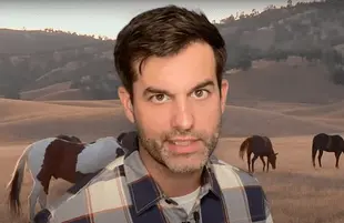Michael Kosta promotes 'HorseyVax' on The Daily Show (Photo: Comedy Central)