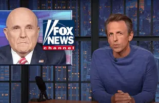 Seth Meyers discusses Rudy Giuliani's Fox News ban on Late Night (Photo: NBC)