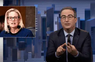 John Oliver takes aim at Kyrsten Sinema on Last Week Tonight (Photo: HBO)