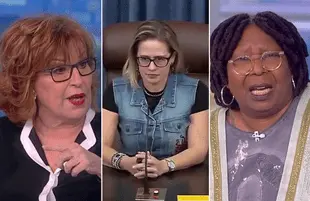 The co-hosts had plenty to say about Sen. Kyrsten Sinema Thursday morning on The View. (Photos: ABC)