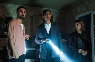 Three detectives (Henry Lloyd-Hughes, Thalissa Teixeira, and Lucy Hale) are tasked with investigating a series of gruesome murders in Ragdoll. (Photo: AMC+)