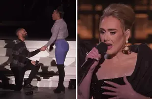 Adele One Night Only proposal (Photos: CBS)