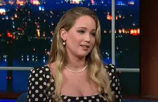 Jennifer Lawrence on The Late Show with Stephen Colbert (Photo: CBS)